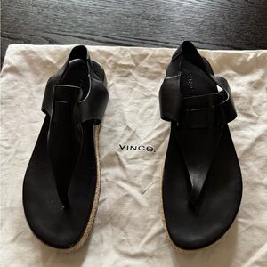 Vince Black Leather Women's Sandals